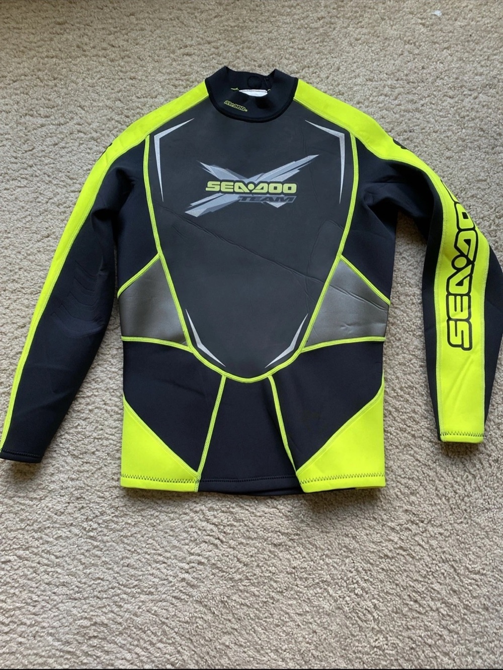 Men’s Black & Neon Yellow Neoprene Swim Top